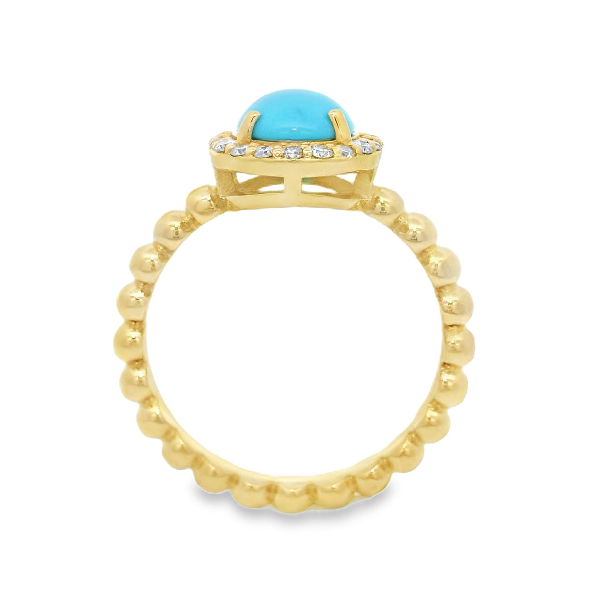 Raymond Mazza Turquoise and Diamond Ring, view 4