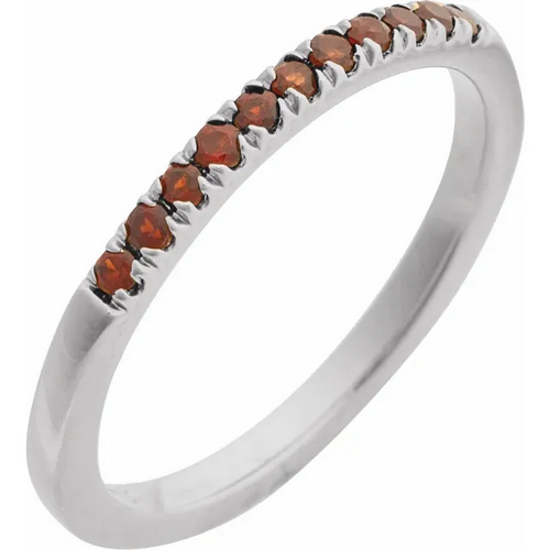 Stuller Settings 14K White Natural Mozambique Garnet Stackable Ring