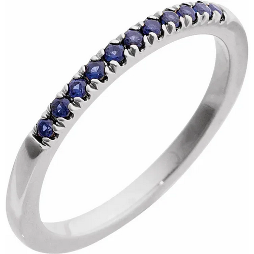 Stuller Settings 14K White Natural Blue Sapphire Stackable Ring