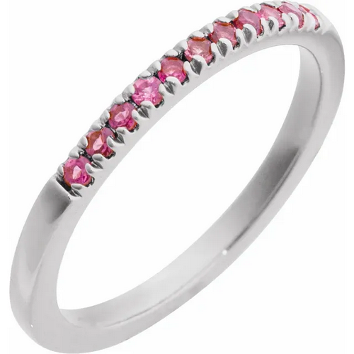Stuller Settings 14K White Natural Pink Tourmaline Stackable Ring
