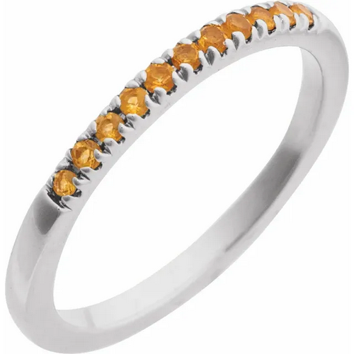 Stuller Settings 14K White Natural Citrine Stackable Ring