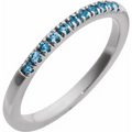 Stuller Settings 14K White Natural London Blue Topaz Stackable Ring