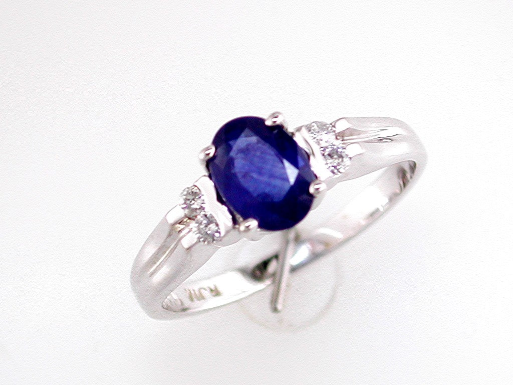 Royal Jewelry Manufacturing Blue Sapphire and Diamond Ring