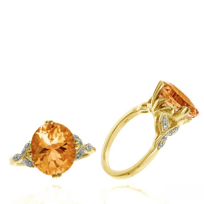 Ryan Gems Citrine and Diamond Ring