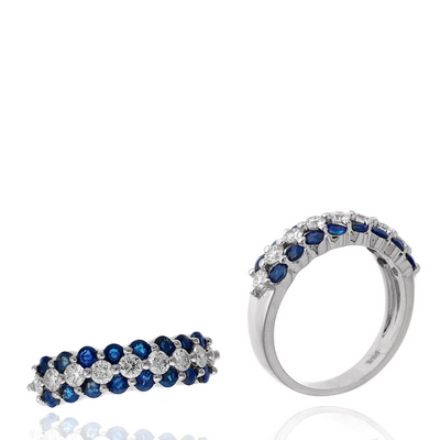 Ryan Gems Blue Sapphire and Diamond Band