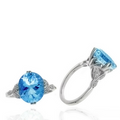 Ryan Gems Blue Topaz and Diamond Ring