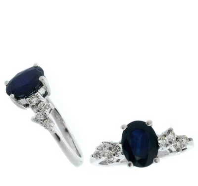 Ryan Gems Blue Sapphire and Diamond Ring
