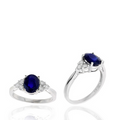 Ryan Gems Blue Sapphire and Diamond Ring