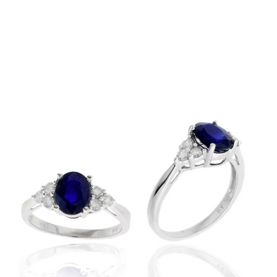 Ryan Gems Blue Sapphire and Diamond Ring