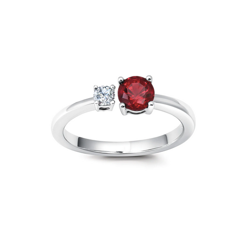 Chatham Created Gems & Diamonds Lab Grown Ruby and Diamond Ring