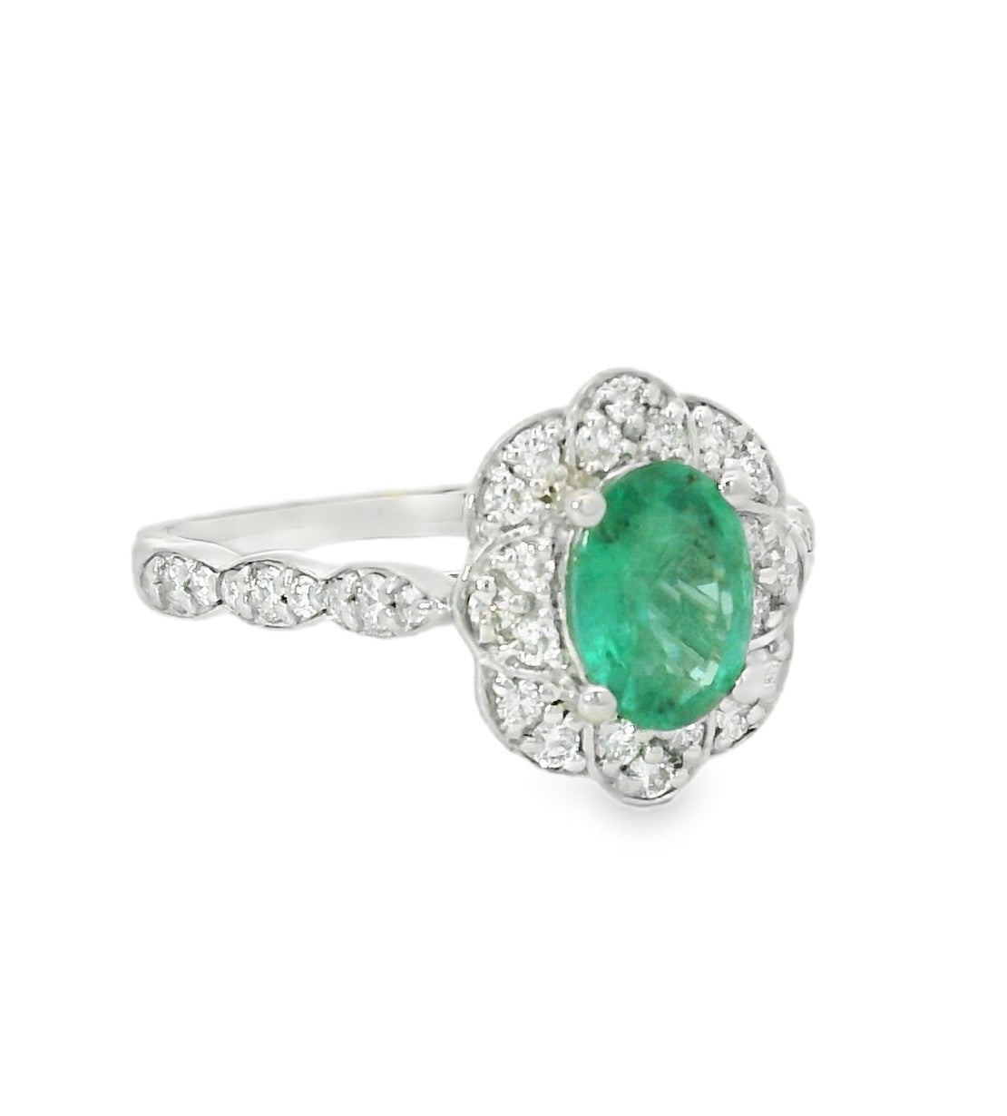 Affordable Gems (NY) Emerald and Diamond Ring, view 2