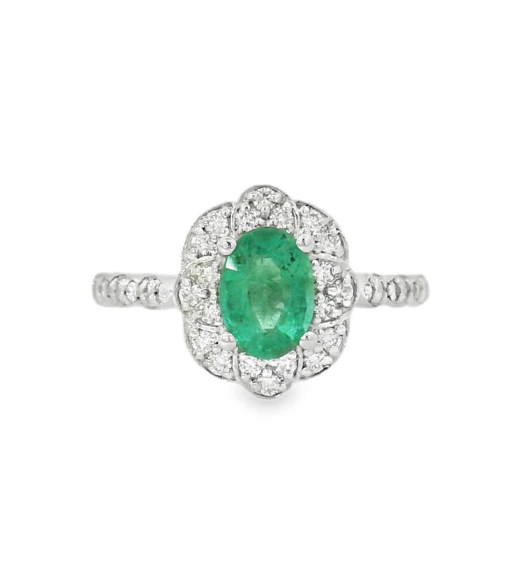 Affordable Gems (NY) Emerald and Diamond Ring
