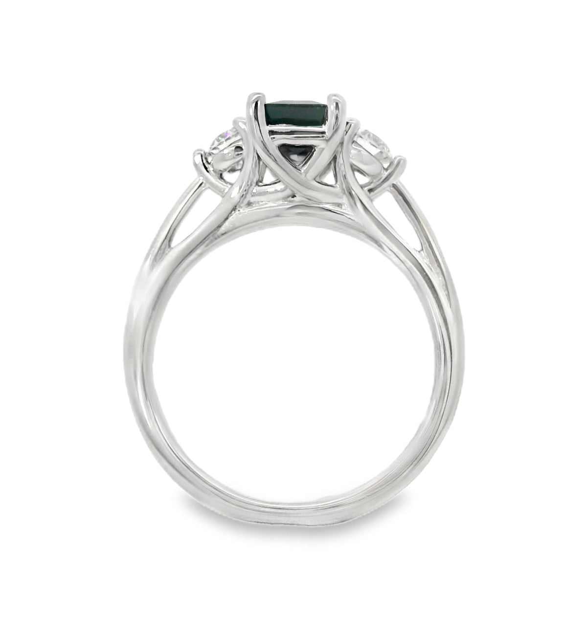 Affordable Gems Blue Sapphire and Diamond Ring, view 3