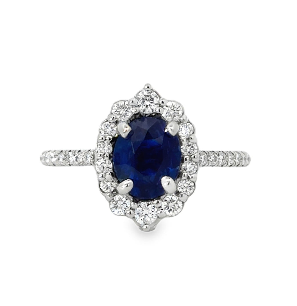 Affordable Gems Blue Sapphire and Diamond Ring