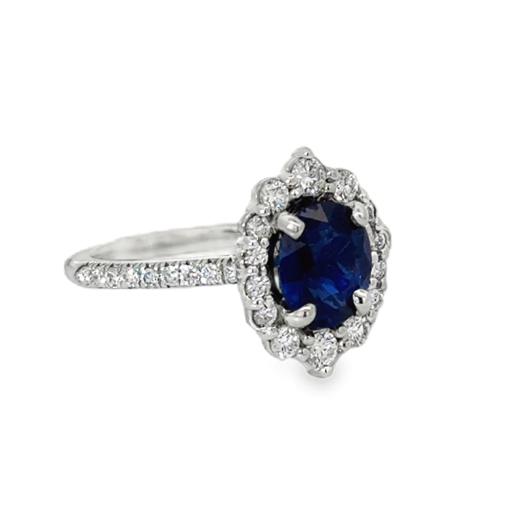 Affordable Gems Blue Sapphire and Diamond Ring, view 2