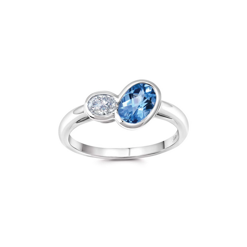 Chatham Created Gems & Diamonds Lab Grown Aqua Blue Spinel Ring