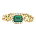 DSL Pearl Emerald and Diamond Chain Ring