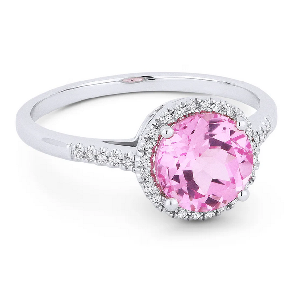 Madison L Designs Created Pink Sapphire Halo Ring