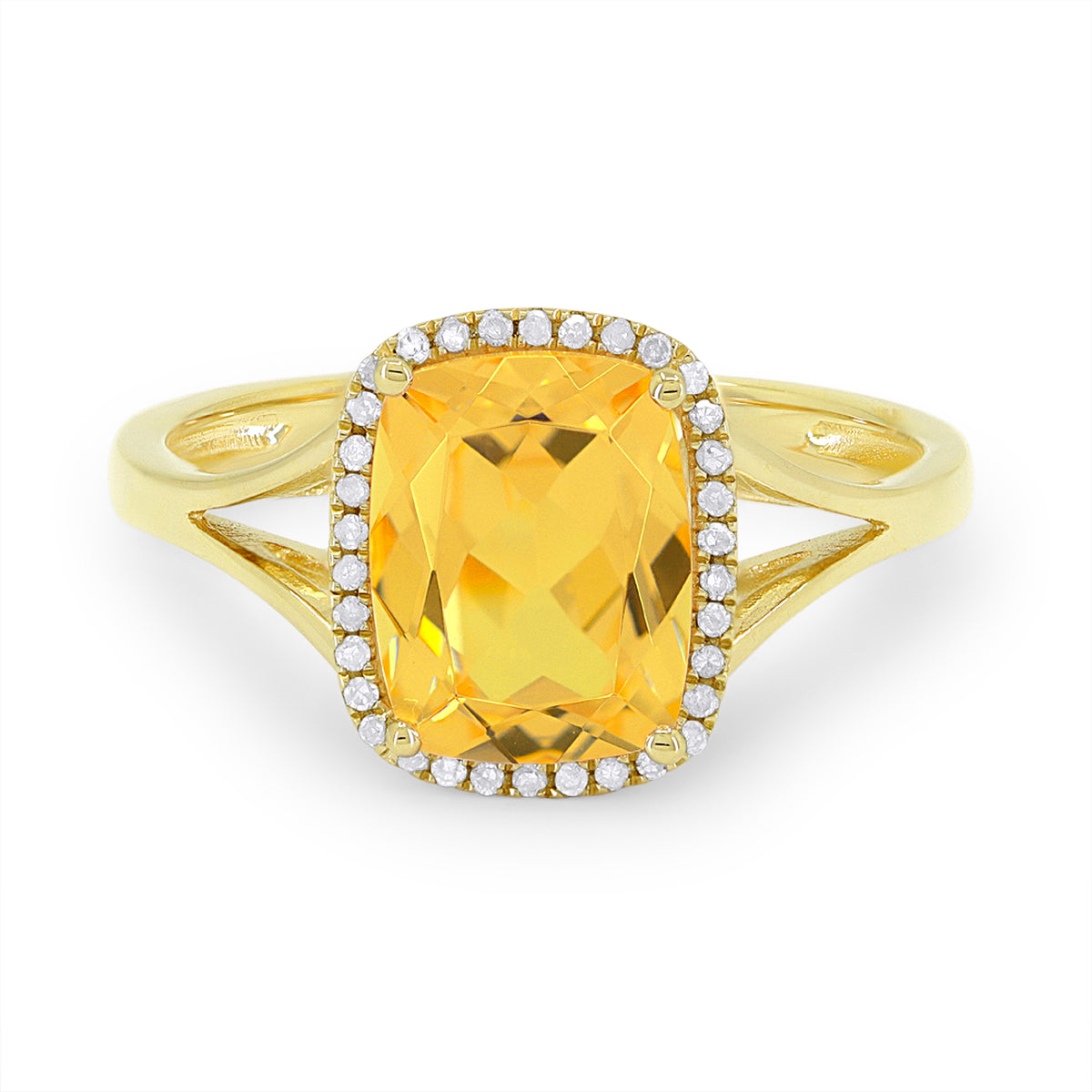 Madison L Designs Citrine and Diamond Halo Ring