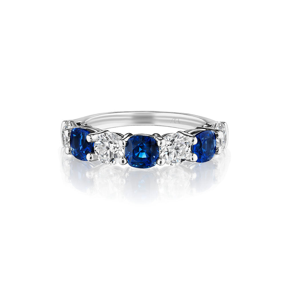 S.E.S Creations Blue Sapphire and Diamond Band