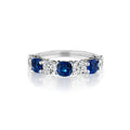 S.E.S Creations Blue Sapphire and Diamond Band