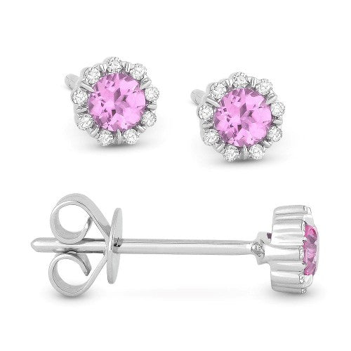 Madison L Designs Created Pink Sapphire Stud Earrings