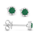 Madison L Designs Emerald and Diamond Stud Earrings