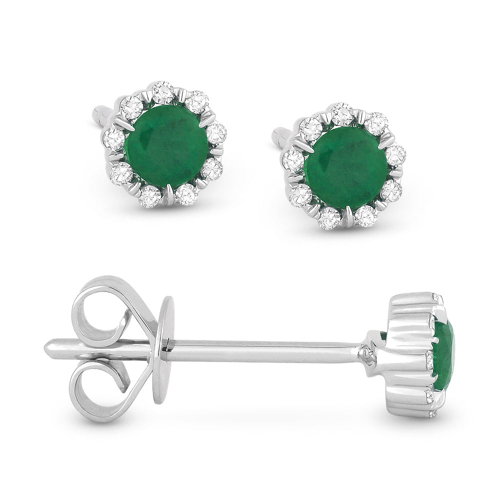Madison L Designs Emerald and Diamond Stud Earrings