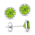 Madison L Designs Peridot Stud Halo Earrings