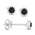 Madison L Designs Blue Sapphire Halo Stud Earrings