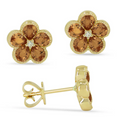 Madison L Designs Citrine Flower Stud Earrings