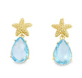 Raymond Mazza Blue Topaz Starfish Earrings