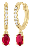Ashi Diamond Ruby and Diamond Drop Earrings