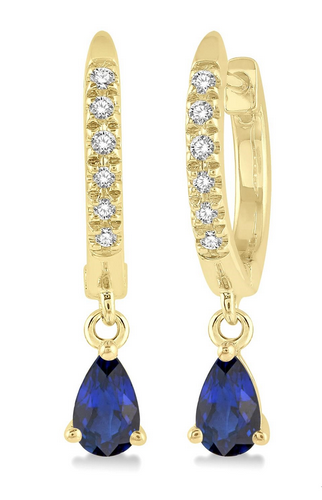 Ashi Diamond Blue Sapphire and Diamond Drop Earrings