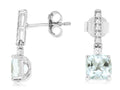 Royal Jewelry Manufacturing Aquamarine and Diamond Drop Earrings