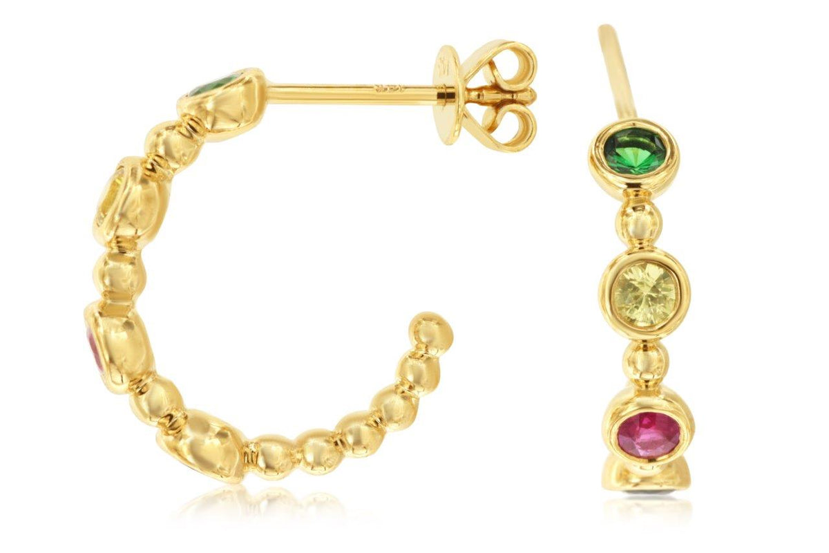 Royal Jewelry Manufacturing Multicolored Sapphire Earrings