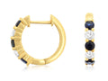Royal Jewelry Manufacturing Blue Sapphire and Diamond Hoops