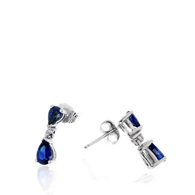 Ryan Gems Blue Sapphire and Diamond Drop Earrings