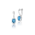 Chatham Created Gems & Diamonds Aqua Blue Spinel Earrings