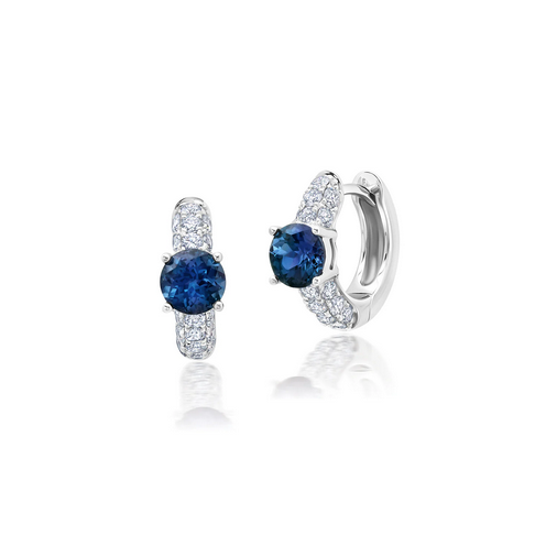 Chatham Created Gems & Diamonds Created Alexandrite and Lab Grown Diamond Huggies