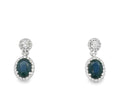 Affordable Gems Blue Sapphire and Diamond Drop Earrings