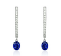 DSL Pearl Blue Sapphire and Diamond Drop Earrings