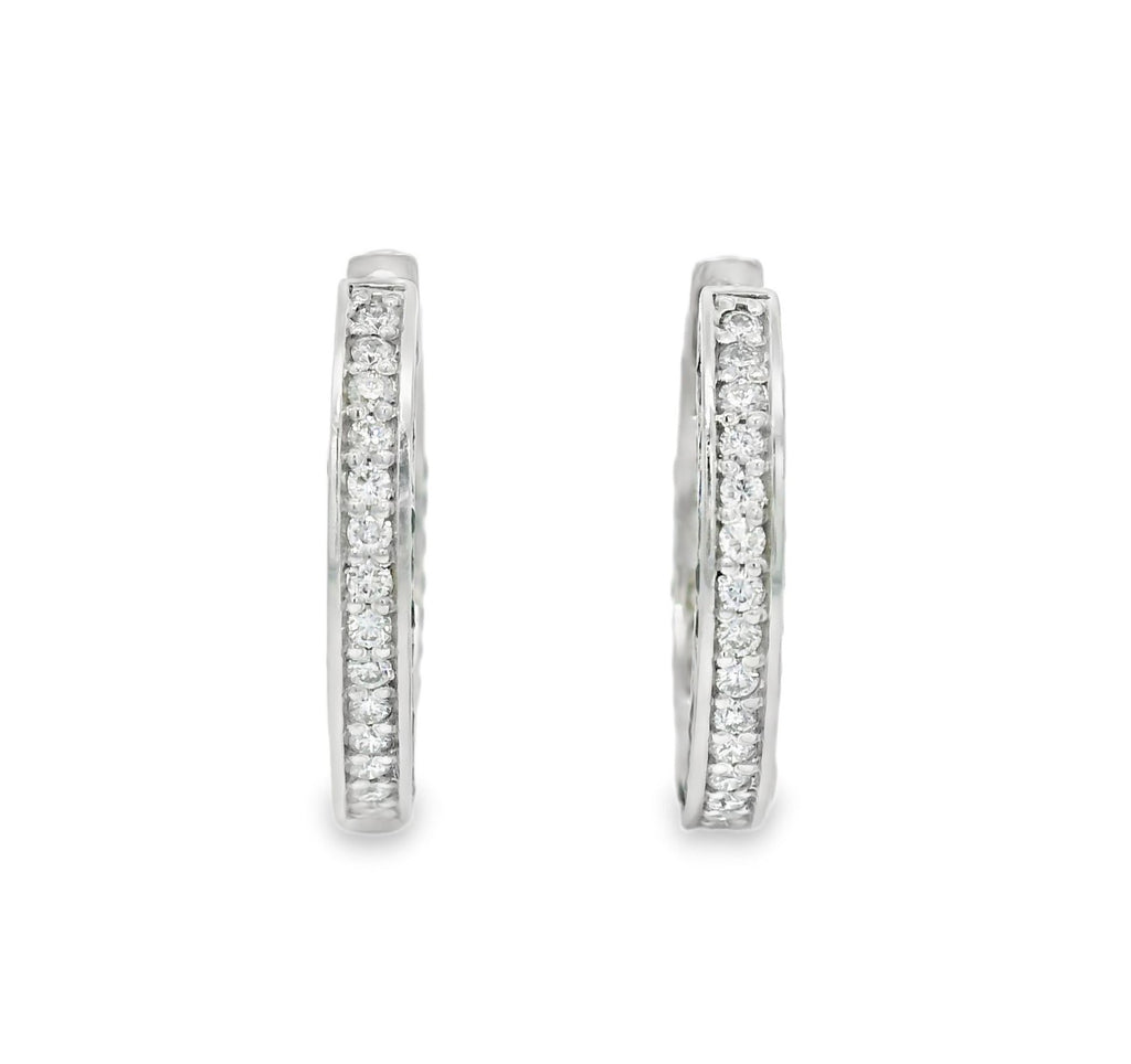 Gemma Couture Three Sided Blue Sapphire and Diamond Hoops