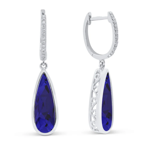 Madison L Designs Created Blue Sapphire Drop Earrings