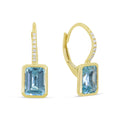 Madison L Designs Swiss Blue Topaz and Diamond Drop Earrings