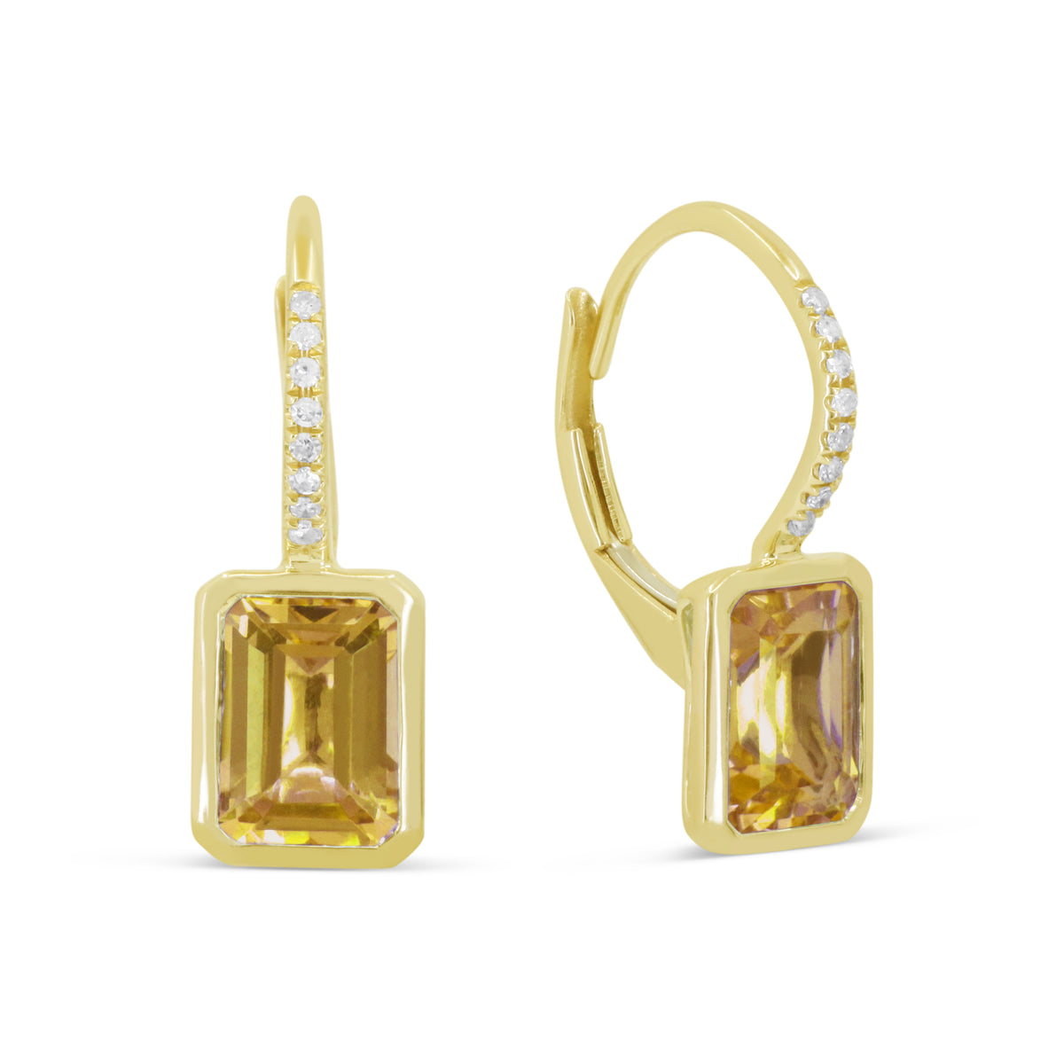 Madison L Designs Citrine and Diamond Drop Earrings