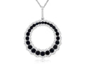 Royal Jewelry Manufacturing Blue Sapphire and Diamond Circle Pendant