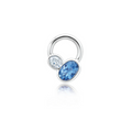 Chatham Created Gems & Diamonds Lab Grown Aqua Spinel and Diamond Pendant