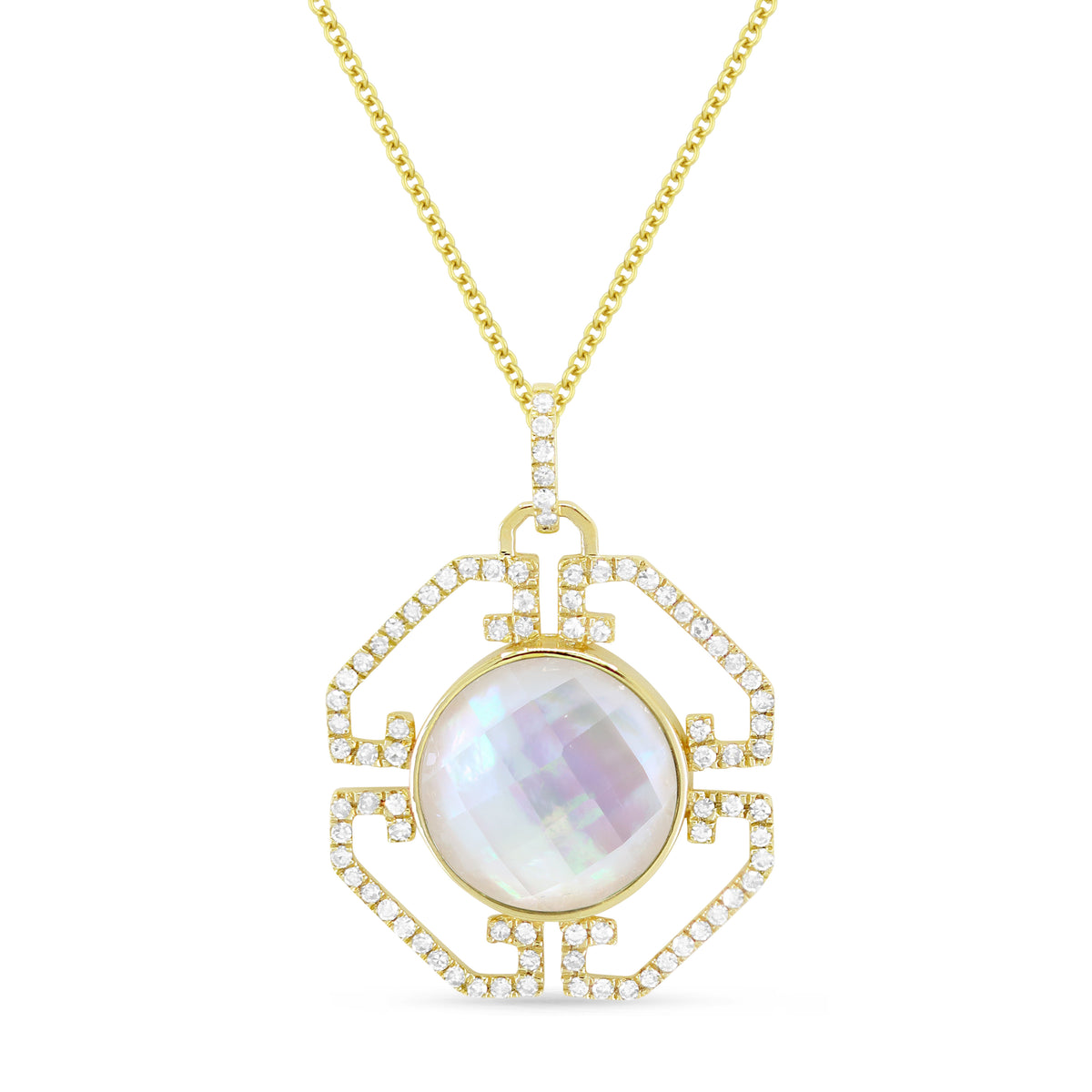 Madison L Designs Mother of Pearl and Diamond Pendant