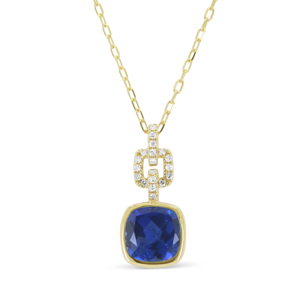 Madison L Designs Created Blue Sapphire and Diamond Pendant